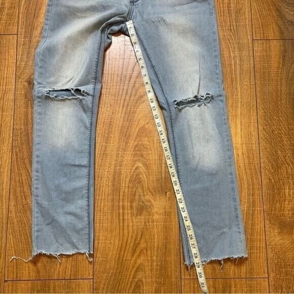 PAPER DENIM & cloth Men's Ligh Blue Distressed Skinny Jeans Stretch Size 34 - Picture 6 of 7